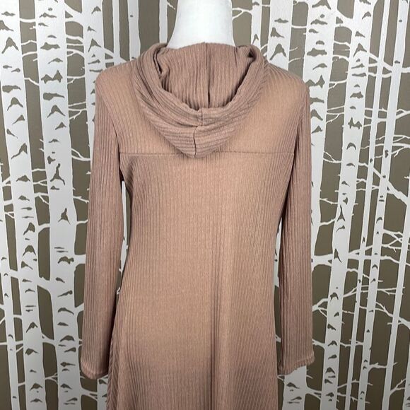 Camisa Nude Ribbed Knit Extreme Hi-Low Hem Hooded Sweater sz XL - Picture 8 of 12